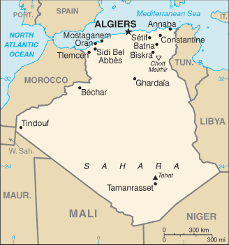 Mapa de Argelia político actualizado