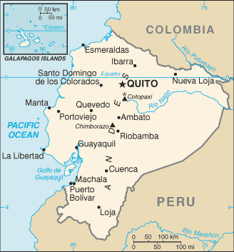 Mapa de Ecuador político actualizado
