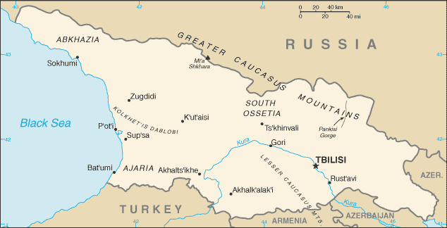Mapa de Georgia político actualizado