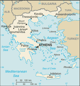 Mapa de Grecia político actualizado