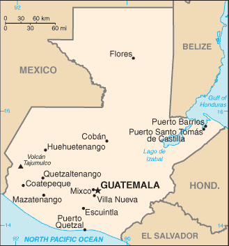 Mapa de Guatemala político actualizado