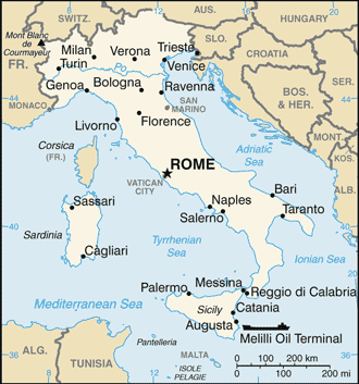 Mapa de Italia político actualizado