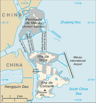 Mapa de Macao político actualizado