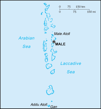 Mapa de Maldivas político actualizado