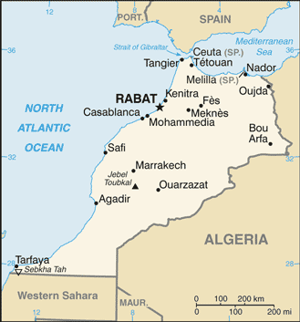 Mapa de Marruecos político actualizado