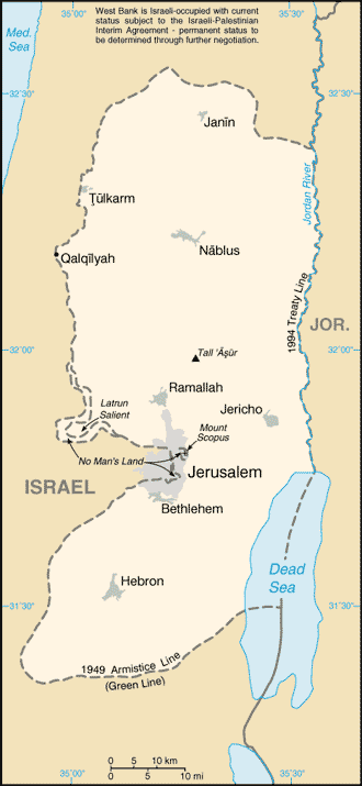 Mapa de Palestina político actualizado
