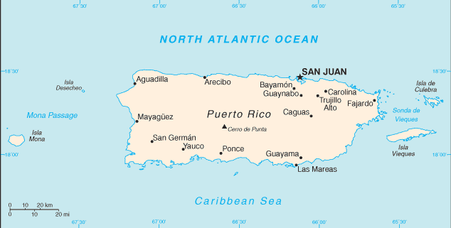 Mapa de Puerto Rico político actualizado