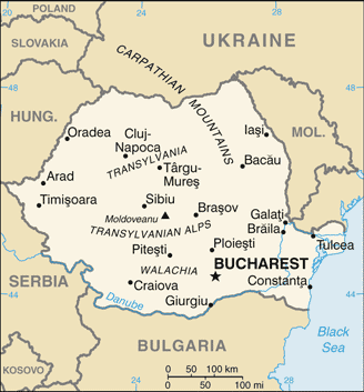 Mapa de Rumanía político actualizado