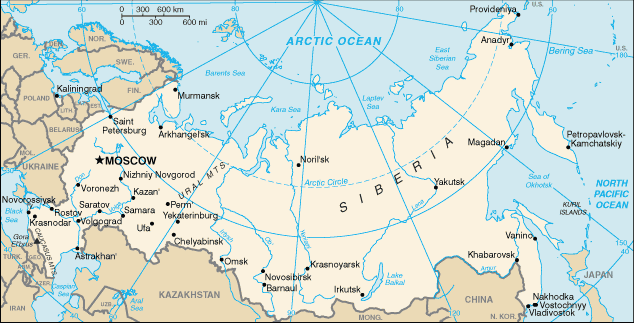 Mapa de Rusia político actualizado