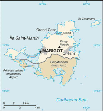 Mapa de Isla de San Martín político actualizado