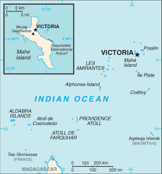 Mapa de Seychelles político actualizado