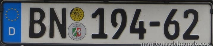matricula diplomatica alemania de Bonn con letras BN