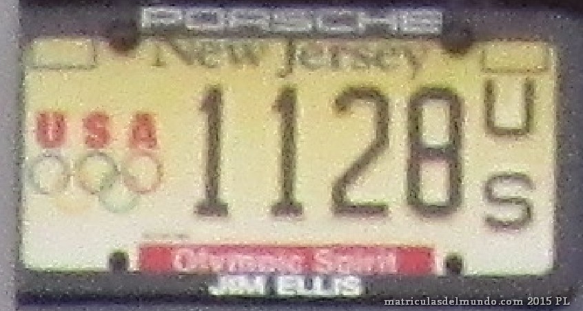 Matrícula opcional de coche para apoyar al equipo olímpico en Nueva Jersey aros olímpicos