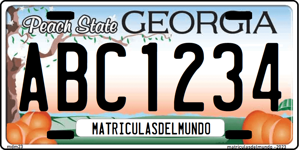 matricula de coche de Georgia Peach Estate license plate