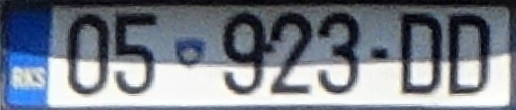 Matrícula de coche de Kosovo de la región de Ferizaj con código 05