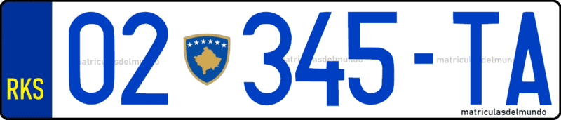 Matrícula de Kosovo especial de remolque de camión de la región 02 con letras TA