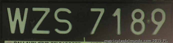 Matrícula de coche de Polonia ordinaria ANTIGUA NEGRA