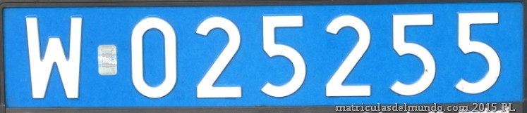 Matrícula del Cuerpo Diplomático polaco W azul