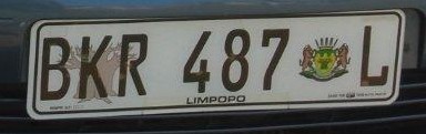 matrícula de coche de Sudáfrica de Limpopo elefante