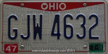 Matrícula de ejemplo de Ohio