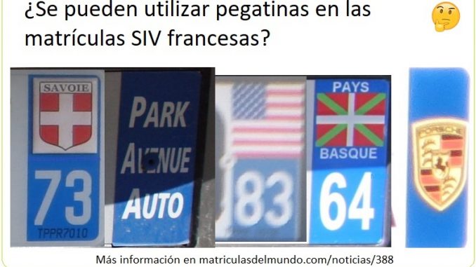 ¿Se pueden utilizar pegatinas en las matrículas francesas? ¿Se pueden utilizar pegatinas en las matrículas francesas?