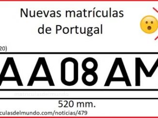 Novo sistema de matrícula de veículos em Portugal
