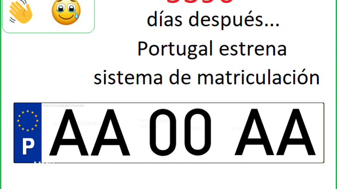 Nuevas matrículas utilizadas en Portugal Nuevas matrículas utilizadas