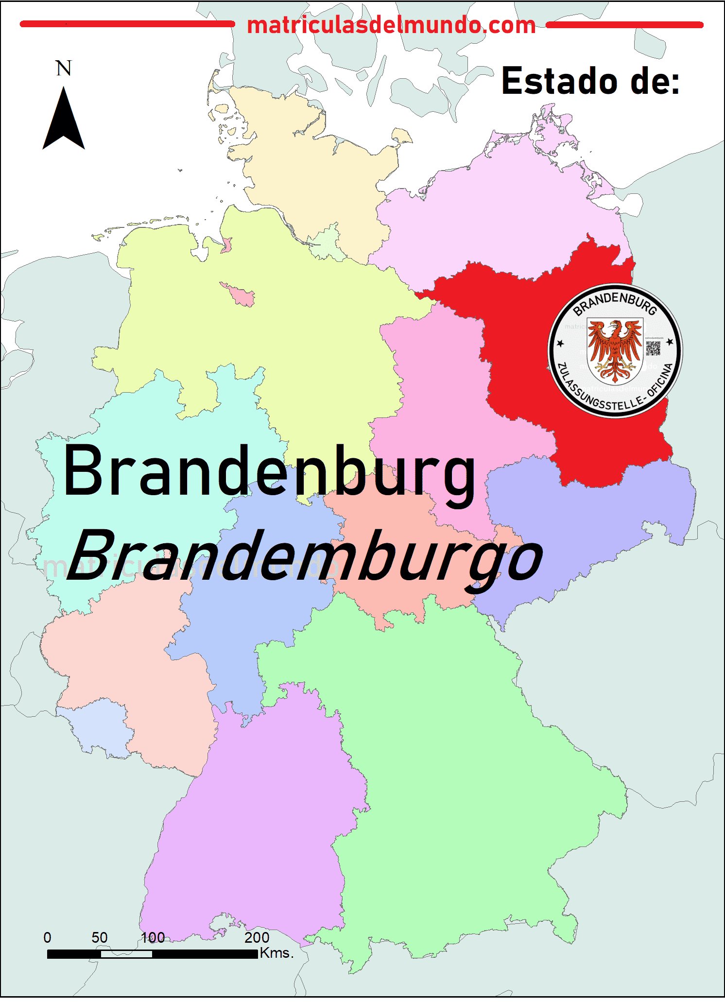 Kartenbild von Brandenburgo