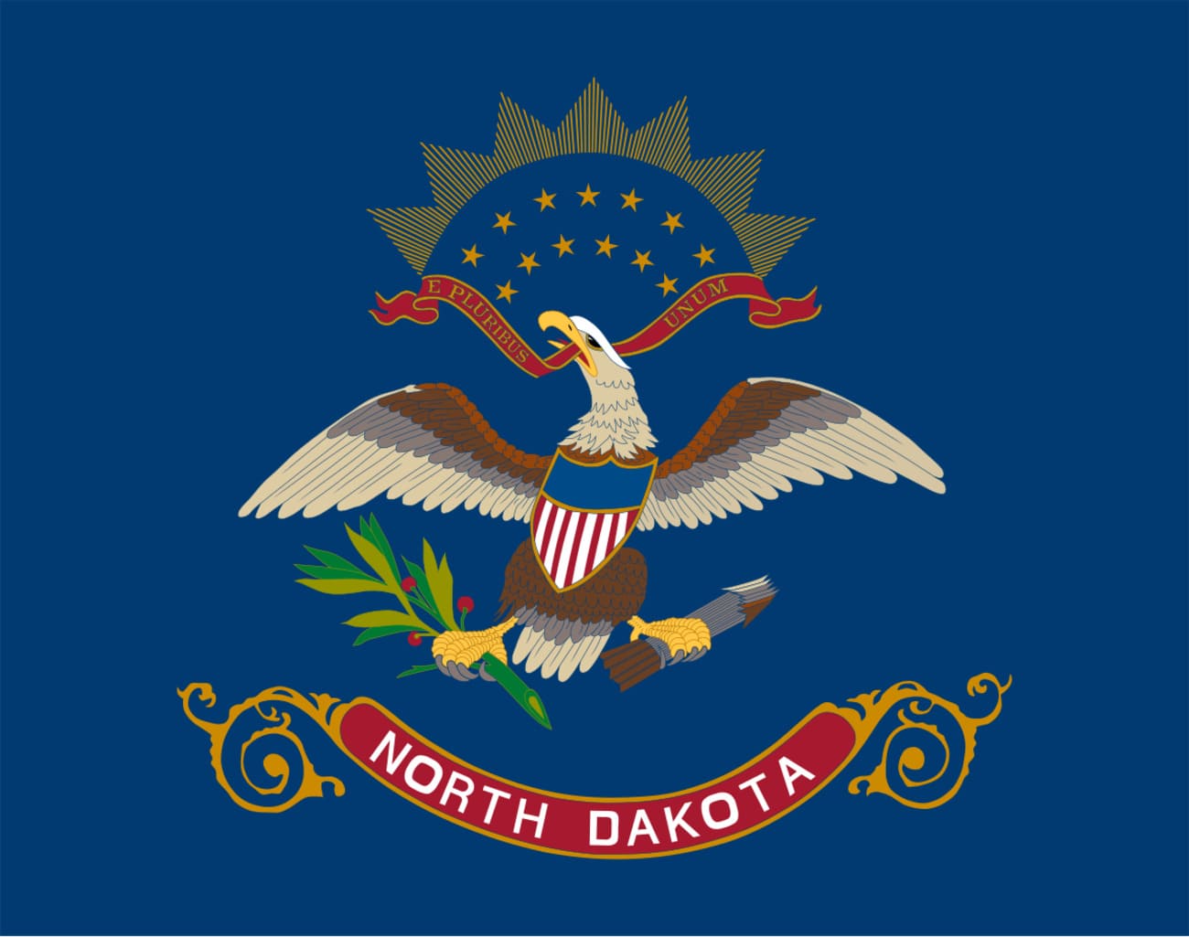 Image of the current flag of USA - North Dakota