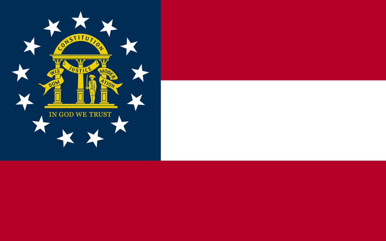 Image of the current flag of USA - Georgia