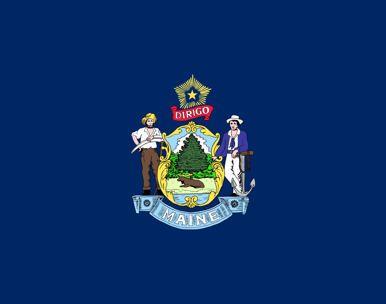 Bandera actual de Maine