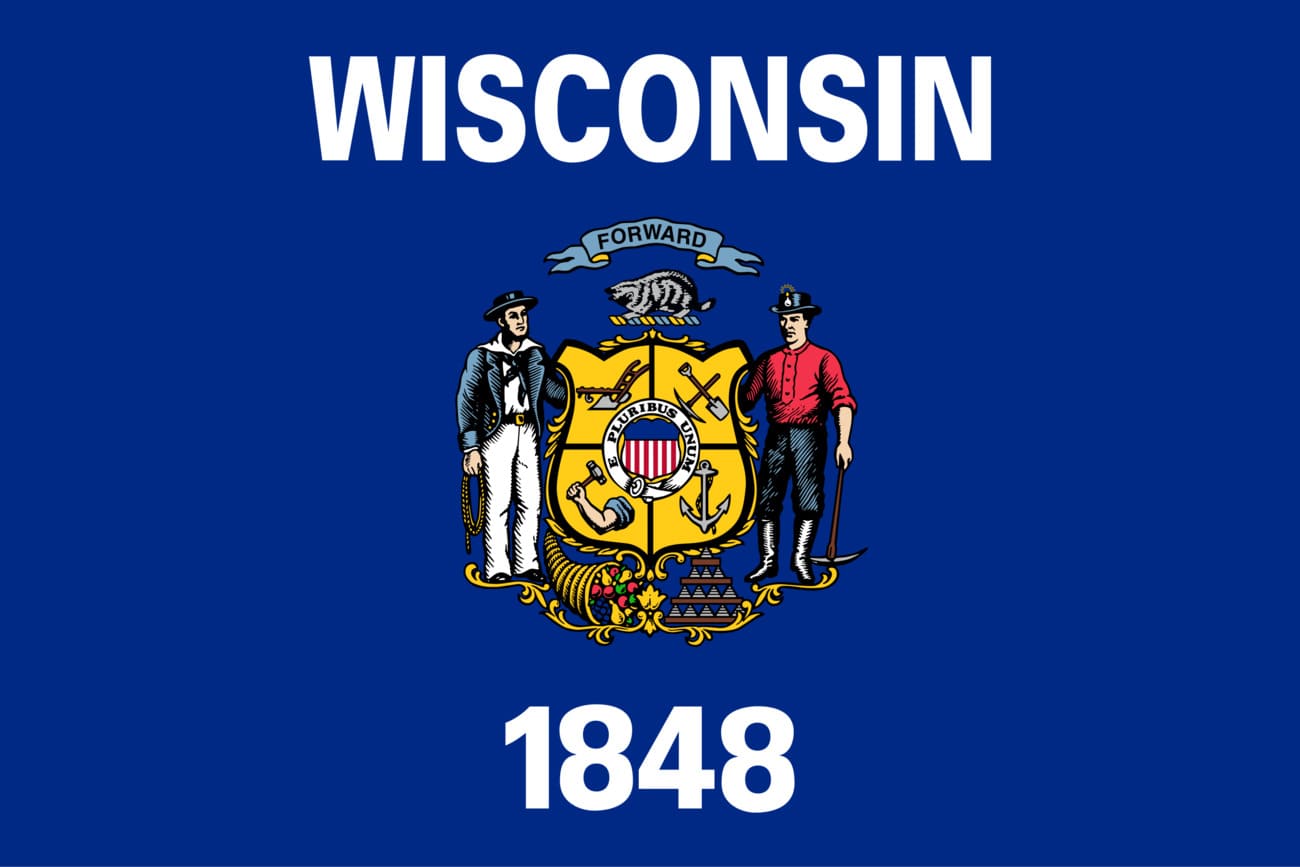 Image of the current flag of USA - Wisconsin