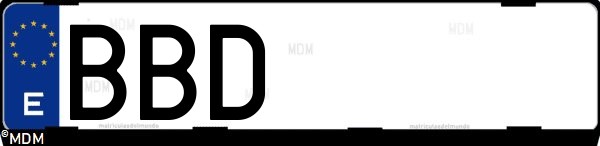 Matrícula española BBD, correspondiente al año 2000