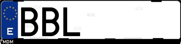 Matrícula española BBL, correspondiente al año 2000