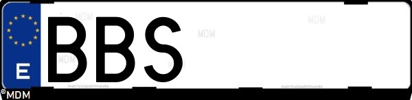 Matrícula española BBS, correspondiente al año 2000