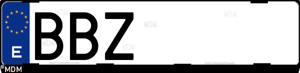 Matrícula española BBZ, correspondiente al año 2000