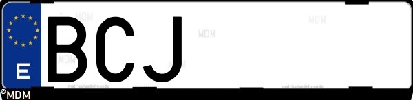 Matrícula española BCJ, correspondiente al año 2000