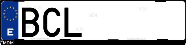Matrícula española BCL, correspondiente al año 2000