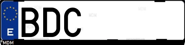Matrícula española BDC, correspondiente al año 2000