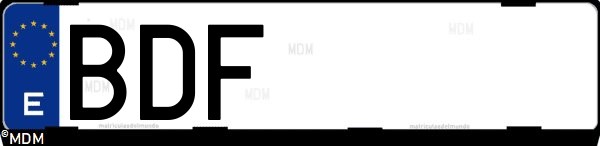 Matrícula española BDF, correspondiente al año 2000