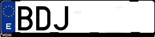 Matrícula española BDJ, correspondiente al año 2000