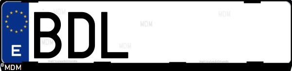 Matrícula española BDL, correspondiente al año 2000