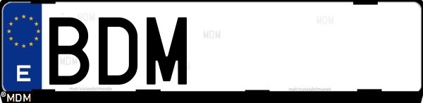 Matrícula española BDM, correspondiente al año 2000