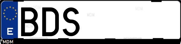 Matrícula española BDS, correspondiente al año 2001