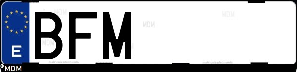 Matrícula española BFM, correspondiente al año 2001