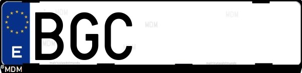 Matrícula española BGC, correspondiente al año 2001