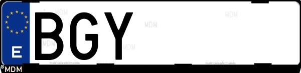 Matrícula española BGY, correspondiente al año 2001