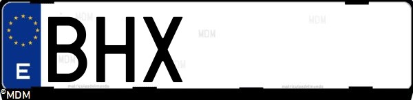 Matrícula española BHX, correspondiente al año 2001