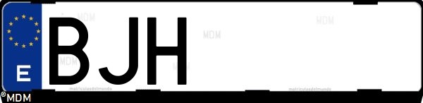 Matrícula española BJH, correspondiente al año 2001