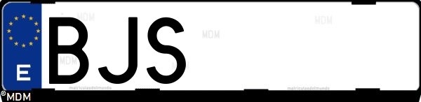 Matrícula española BJS, correspondiente al año 2001